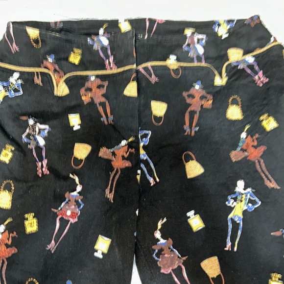 VANITY COLLECTION BEADED SHOPPING GIRL sequin PANTS ARTSY FUN size large - Picture 4 of 6